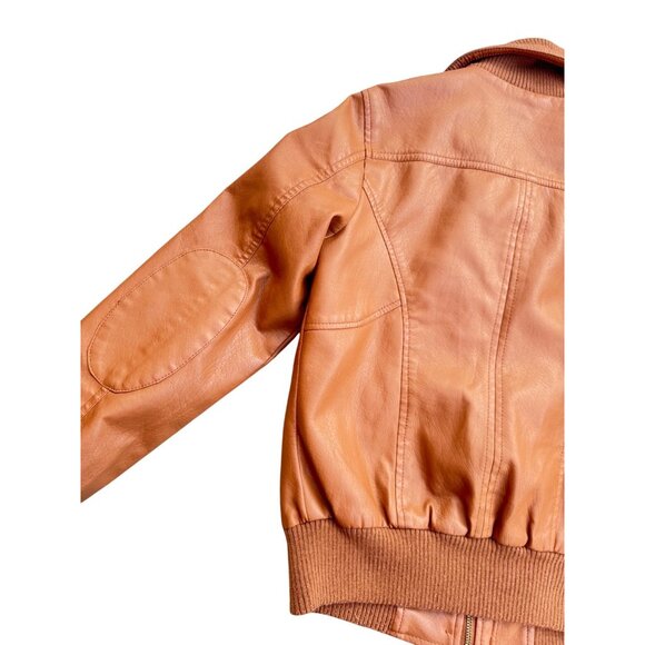 Beverly Hills Polo Club Women Medium Leather Jacket With Zip & Button Closure - Picture 6 of 9